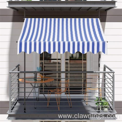 Vertical Manual Retractable Balcony Clamp Awning